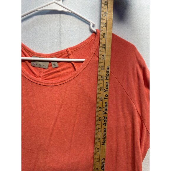 Athleta Coral Long Sleeve Relaxed Fit Top With Ruched Details Size L - Picture 4 of 7